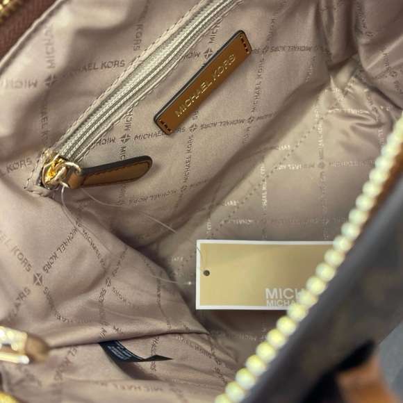 Michael Kors Avril Small Top Zip Satchel Shoulder Bag Color Brown - Picture 7 of 16